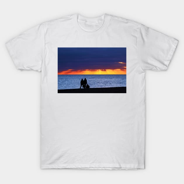 Brighton Beach - Watching the sunset. T-Shirt by JohnDalkin